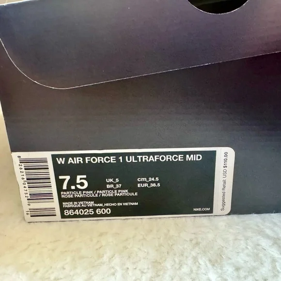 Nike Women's Blush Pink Air Force 1 Sneakers 7.5 - Picture 4 of 5